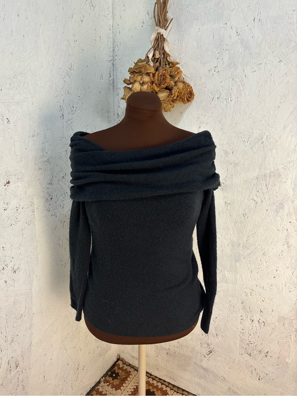 Abercrombie & Fitch Off the Shoulder Fold Over Cozy Long Sleeve Sweater Small